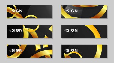 Lüks parlak altın daireler ile soyut metal vektör arka planlar ile Afiş