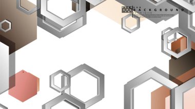Altıgenler cilt renk kompozisyonu ile soyut geometrik arka plan. Vektör çizimi