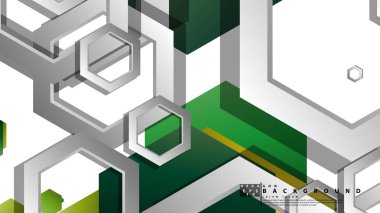 Altıgenler ile soyut geometrik arka plan, yaprak renk kompozisyonu. Vektör çizimi