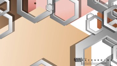 Altıgenler cilt renk kompozisyonu ile soyut geometrik arka plan. Vektör çizimi
