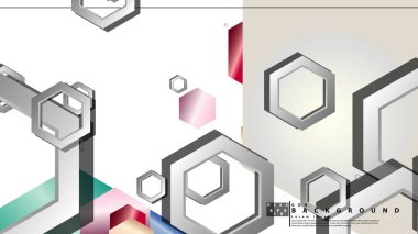 Altıgen mücevherler renk kompozisyonları ile soyut geometrik arka plan. Vektör çizimi