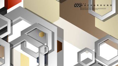 Modern geometrik soyut vektör şablonları taş ve tuğla renk kompozisyonları. Vektör çizimi