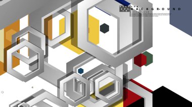 Altıgen, orta çağ renk kompozisyonu ile soyut geometrik arka plan. Vektör çizimi