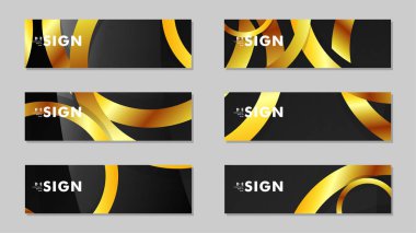 Lüks parlak altın daireler ile soyut metal vektör arka planlar ile Afiş