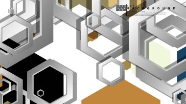 Altıgen, orta çağ renk kompozisyonu ile soyut geometrik arka plan. Vektör çizimi