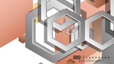 Altıgenler cilt renk kompozisyonu ile soyut geometrik arka plan. Vektör çizimi