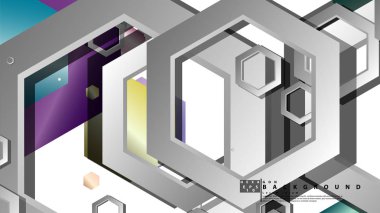 Altıgen mücevherler renk kompozisyonları ile soyut geometrik arka plan. Vektör çizimi
