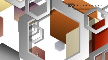 Modern geometrik soyut vektör şablonları taş ve tuğla renk kompozisyonları. Vektör çizimi