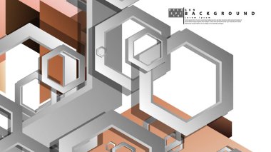 Altıgenler cilt renk kompozisyonu ile soyut geometrik arka plan. Vektör çizimi