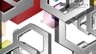 Altıgen mücevherler renk kompozisyonları ile soyut geometrik arka plan. Vektör çizimi