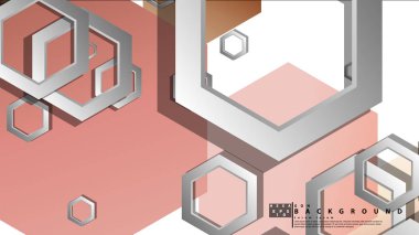 Altıgenler cilt renk kompozisyonu ile soyut geometrik arka plan. Vektör çizimi