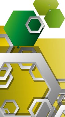 Altıgenler ile soyut geometrik arka plan, yaprak renk kompozisyonu. Vektör çizimi