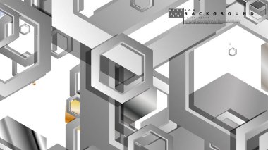 Altıgen metal renk kompozisyonu ile soyut geometrik arka plan. Vektör çizimi