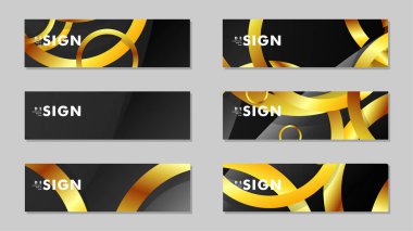 Lüks parlak altın daireler ile soyut metal vektör arka planlar ile Afiş