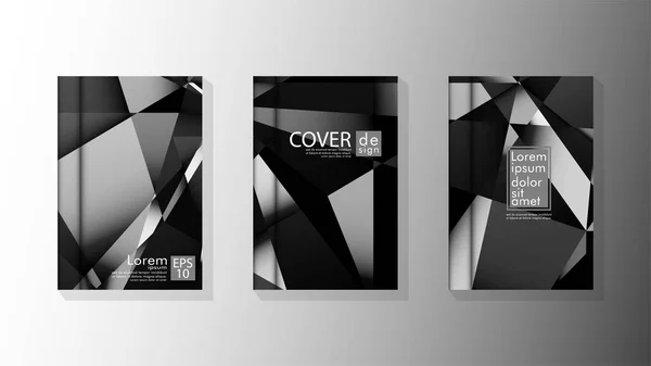 Set poster design couvercle avec des triangles géométriques stratifiés — Image vectorielle