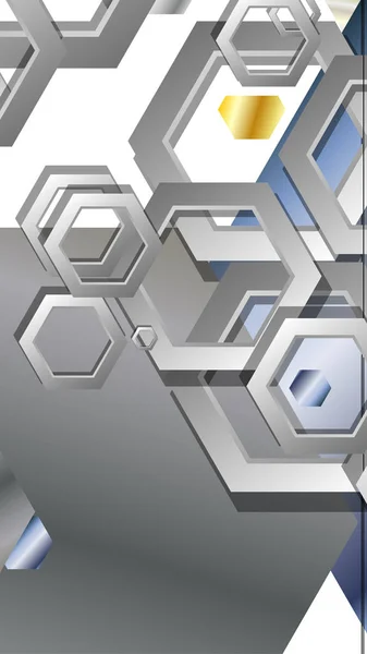 Fundo geométrico abstrato com composição de cor de metal hexágono. Ilustração vetorial — Vetor de Stock