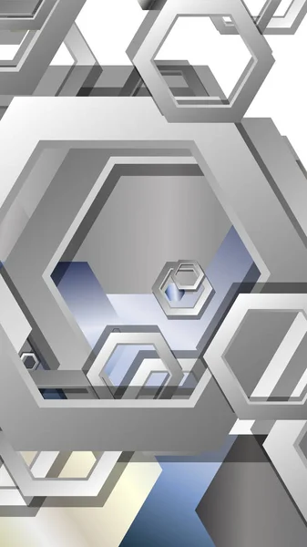 Абстрактний геометричний фон з шестикутною композицією металевого кольору. Векторні ілюстрації — стоковий вектор