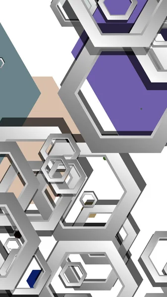 Abstrakter geometrischer Hintergrund mit hexagonaler kalter Farbkomposition. Vektorillustration — Stockvektor