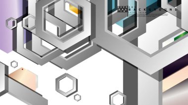 Altıgen mücevherler renk kompozisyonları ile soyut geometrik arka plan. Vektör çizimi