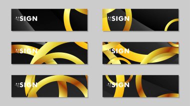 Lüks parlak altın daireler ile soyut metal vektör arka planlar ile Afiş