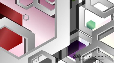 Altıgen mücevherler renk kompozisyonları ile soyut geometrik arka plan. Vektör çizimi