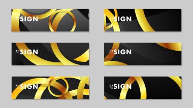 Lüks parlak altın daireler ile soyut metal vektör arka planlar ile Afiş