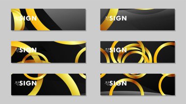 Lüks parlak altın daireler ile soyut metal vektör arka planlar ile Afiş