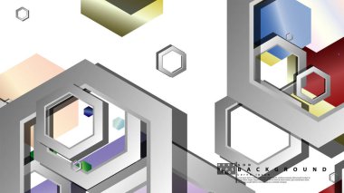Altıgen mücevherler renk kompozisyonları ile soyut geometrik arka plan. Vektör çizimi