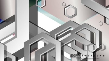 Altıgen mücevherler renk kompozisyonları ile soyut geometrik arka plan. Vektör çizimi