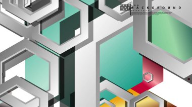 Altıgen mücevherler renk kompozisyonları ile soyut geometrik arka plan. Vektör çizimi