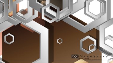 Altıgenler cilt renk kompozisyonu ile soyut geometrik arka plan. Vektör çizimi