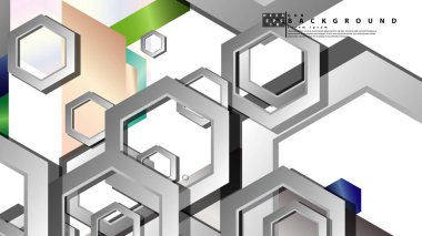 Altıgen mücevherler renk kompozisyonları ile soyut geometrik arka plan. Vektör çizimi