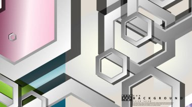 Altıgen mücevherler renk kompozisyonları ile soyut geometrik arka plan. Vektör çizimi