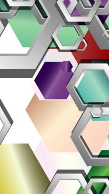 Altıgen mücevherler renk kompozisyonları ile soyut geometrik arka plan. Vektör çizimi