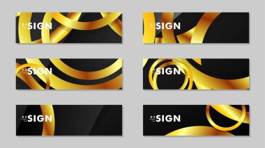 Lüks parlak altın daireler ile soyut metal vektör arka planlar ile Afiş