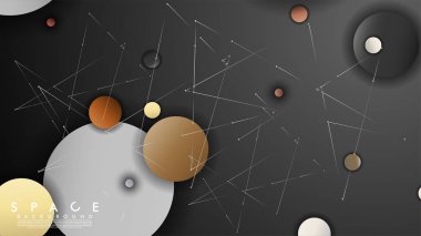 Gezegenler ve yıldızlar ile Düz Uzay Arka Plan. Galaksinin vektör illüstrasyonu