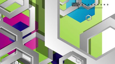 Altıgen ile soyut geometrik arka plan, renk kompozisyonları parlak. Vektör çizimi