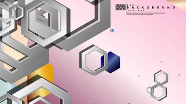 Altıgen mücevherler renk kompozisyonları ile soyut geometrik arka plan. Vektör çizimi