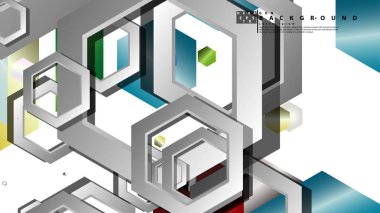 Altıgen mücevherler renk kompozisyonları ile soyut geometrik arka plan. Vektör çizimi