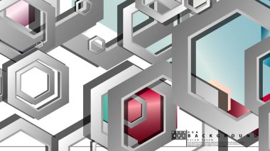 Altıgen mücevherler renk kompozisyonları ile soyut geometrik arka plan. Vektör çizimi