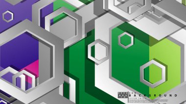 Altıgen ile soyut geometrik arka plan, renk kompozisyonları parlak. Vektör çizimi