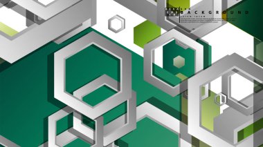 Altıgenler ile soyut geometrik arka plan, yaprak renk kompozisyonu. Vektör çizimi