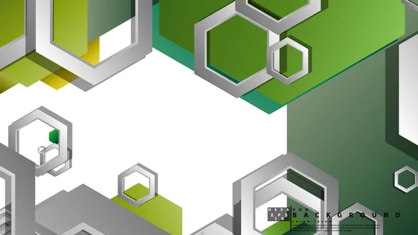 Fundo geométrico abstrato com hexágonos, composição da cor da folhagem. Ilustração vetorial — Vetor de Stock