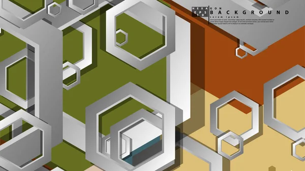 Abstrakt geometrisk bakgrund med Hexagon, medeltiden färgkomposition. Vektor illustration — Stock vektor