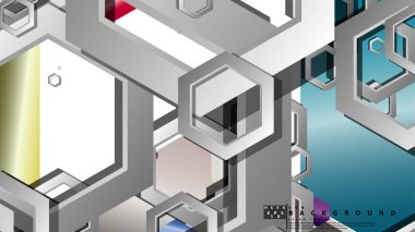 Altıgen mücevherler renk kompozisyonları ile soyut geometrik arka plan. Vektör çizimi