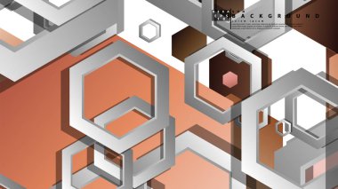 Altıgenler cilt renk kompozisyonu ile soyut geometrik arka plan. Vektör çizimi