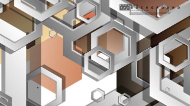 Altıgenler cilt renk kompozisyonu ile soyut geometrik arka plan. Vektör çizimi