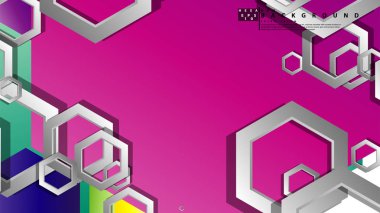 Altıgen ile soyut geometrik arka plan, renk kompozisyonları parlak. Vektör çizimi