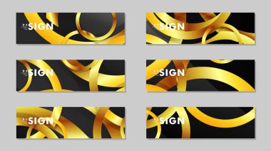 Lüks parlak altın daireler ile soyut metal vektör arka planlar ile Afiş