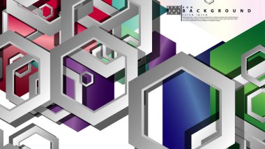 Altıgen mücevherler renk kompozisyonları ile soyut geometrik arka plan. Vektör çizimi